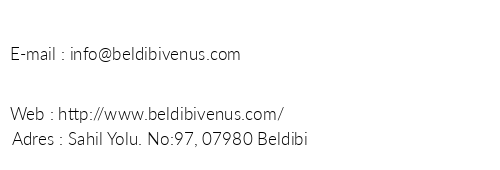 Vens Hotel Beldibi telefon numaralar, faks, e-mail, posta adresi ve iletiim bilgileri